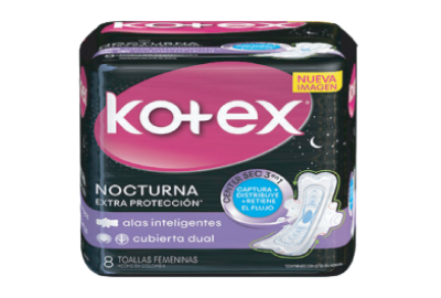 Toalla Higiénicas Kotex Nocturna Extra Paq. 8und