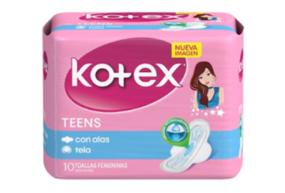 Toalla Higiénicas Kotex Teens Paq. 10und