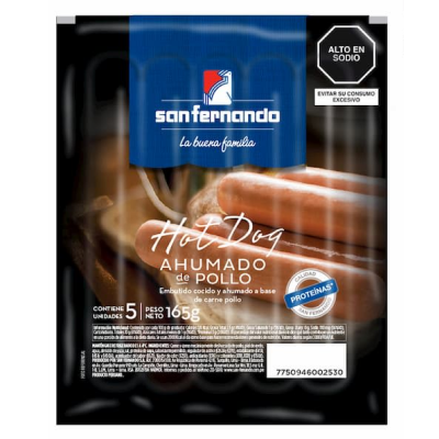 Hot Dog Ahumado de Pollo San Fernando 165gr